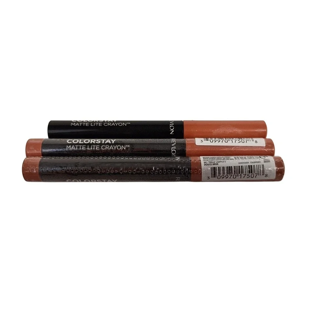 (3) Revlon Colorstay Matte Lite Crayon 0.049 oz Each 001 -‎ Tread Lightly - NEW